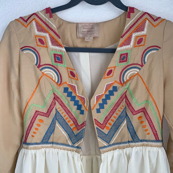 Champagne & Strawberry EMBROIDERED RUFFLE JACKET - Picture 6 of 16